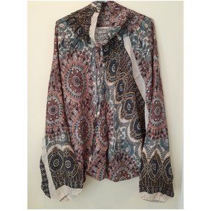 (K3) 100% Rayon Harem Pants w/ Circle and Flower